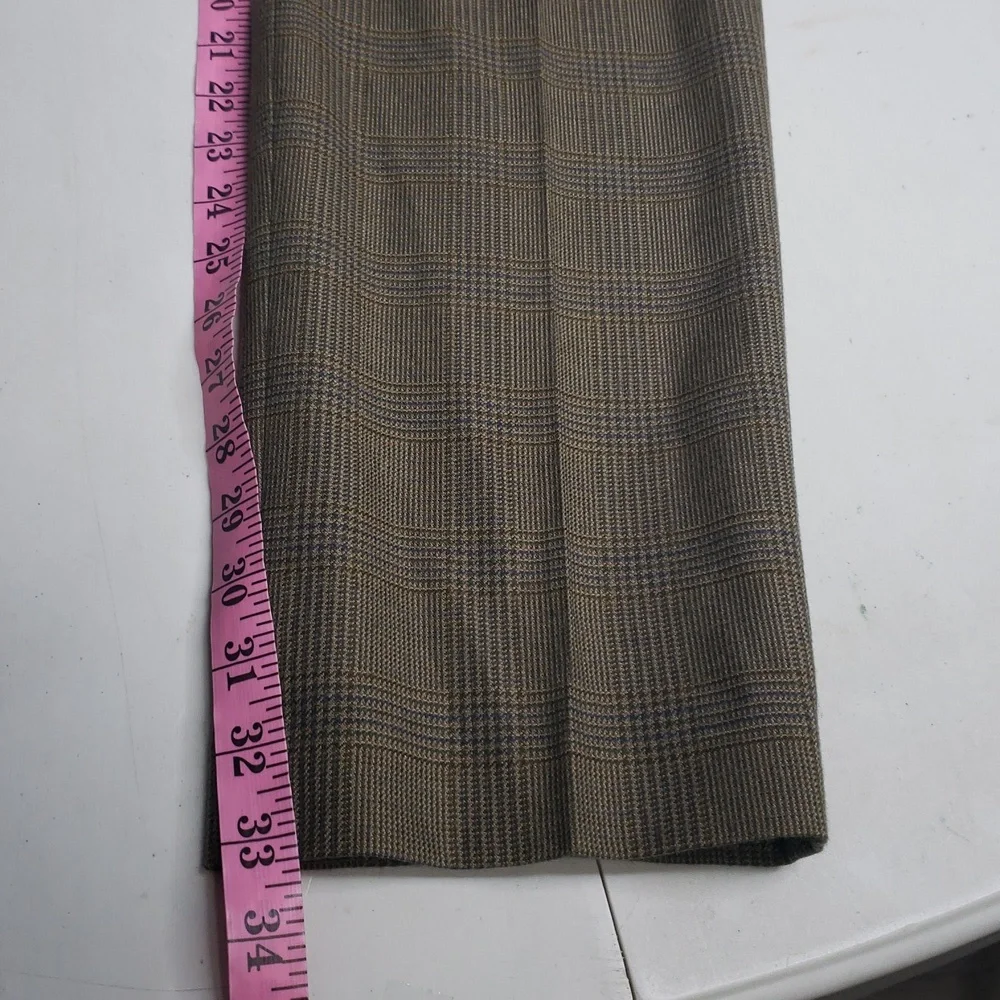 J Crew Ludlow Moon Wool Cotton Plaid Slim Fit Pants Size 32x34 Preppy Academia